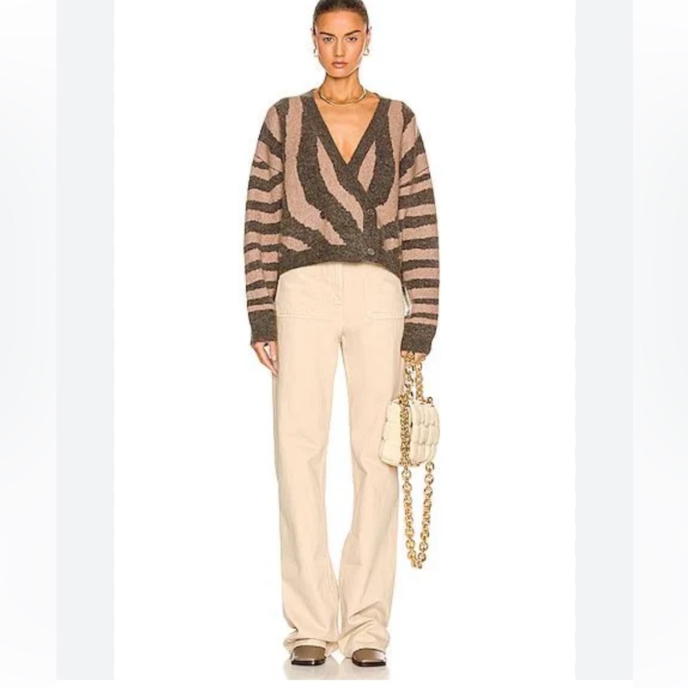 Remain Birger Christensen Zebra Jacquard Wool& Mohair Cardigan